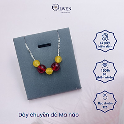 Dây Chuyền Bạc Nữ S925 Gắn Đá Mã Não BAC_NL07