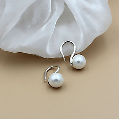 Hoa Tai Bạc Hiểu Minh HT279 Ngọc Trai Đơn Giản