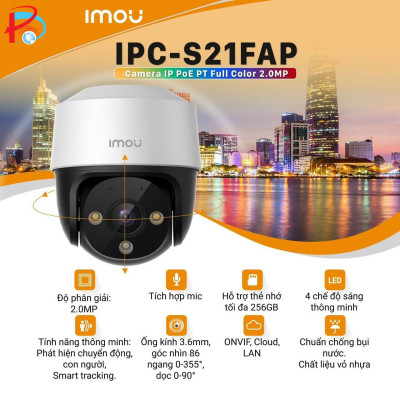 Camera IP IMOU S41FAP POE Full Color 4M 2K, T42EP, S21FAP 2MP Xoay 360 độ - hàng chính hãng