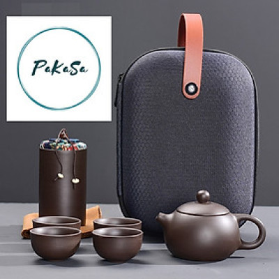 Bộ Ấm Chén Pha Trà Mini Có Túi Đựng Thích Hợp Cho Đi Du Lịch , Công Tác - Hàng Chính Hãng
