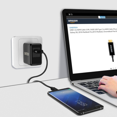 Cóc củ sạc nhanh QC Qualcomm 3.0 hiệu CHOETECH HPK-Q3002US cho điện thoại / máy tính bảng (sạc nhanh QC 3.0, chip bảo vệ thông minh, thiết kế nhỏ gọn) - Hàng chính hãng