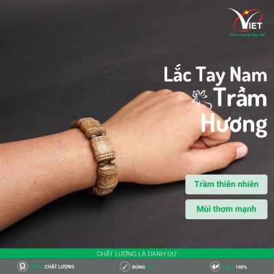 Lắc Tay Nam Trầm Hương Thời Trang, Cá Tính Mạnh Mẽ. - Trầm Thiên Nhiên - Mùi Thơm Mạnh