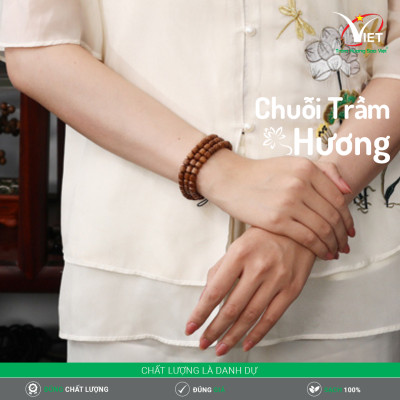 Chuỗi Trầm Thiên Nhiên Kiểu Đốt Trúc Hiện Đại Màu Chocolate- Có Thể Đeo Như Dây Chuyền Rất Đẹp