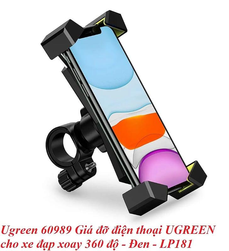 Ugreen UG60989LP181TK Màu Đen Giá đỡ điện thoại UGREEN cho xe đạp xoay 360 độ - HÀNG CHÍNH HÃNG