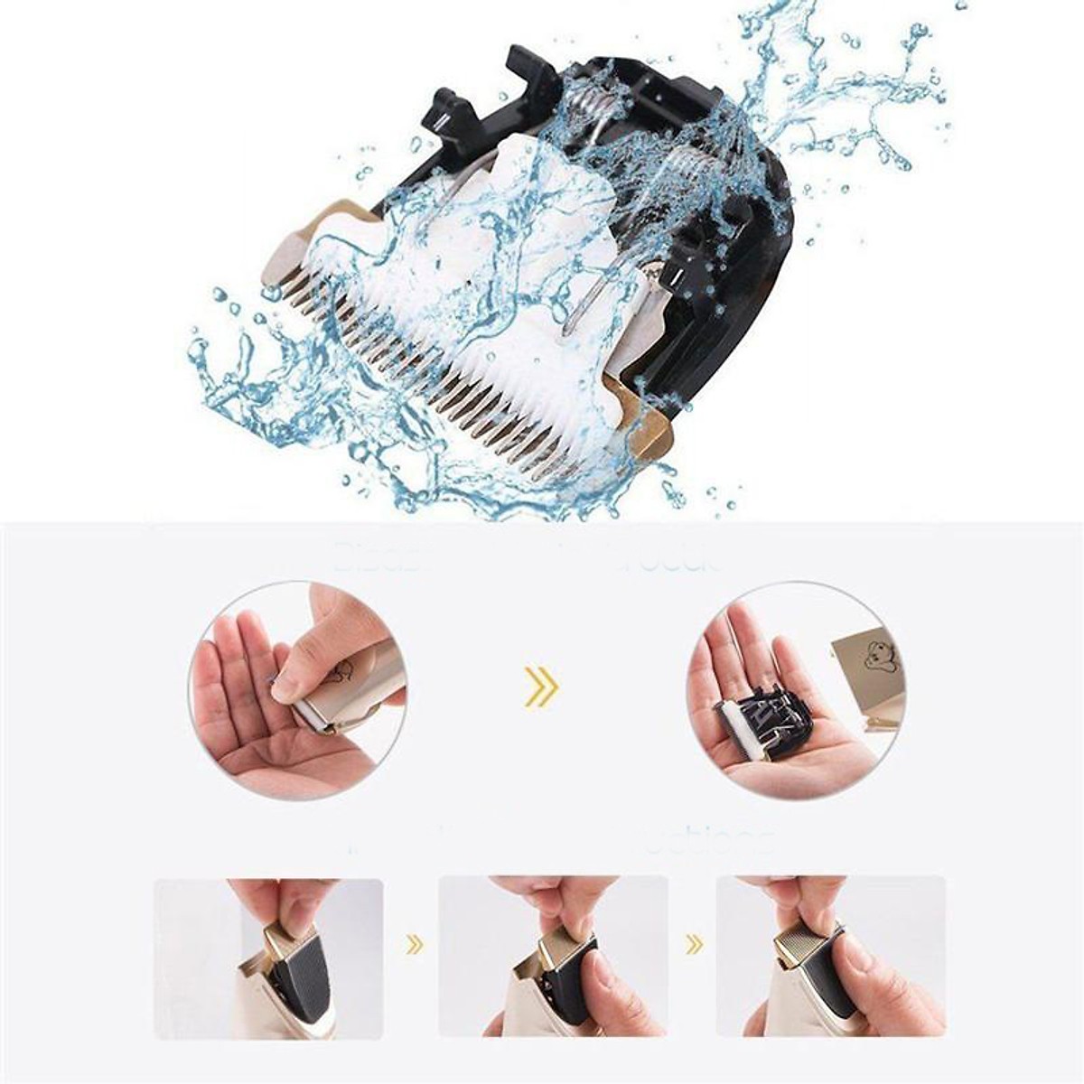 Tông đơ cắt tỉa lông thú cưng Hanpet có cổng sạc USB tiện dụng (màu ngẫu nhiên)