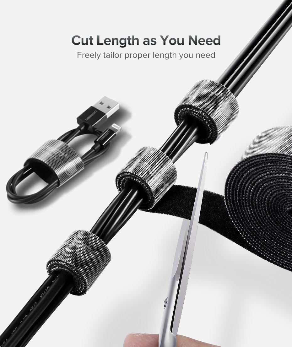 Ugreen UG70110LP124TK 1M cỡ 15mm băng dán Velcro màu đen ngang 1.5cm - HÀNG CHÍNH HÃNG