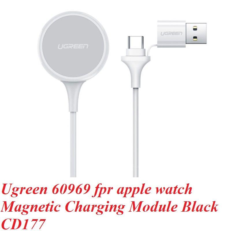 Ugreen UG60969CD177TK 1M 5V 1A Sạc cho iwatch đồng hồ thông minh Apple điện vào cổng type C và usb có Chip MFI Màu Trắng - HÀNG CHÍNH HÃNG
