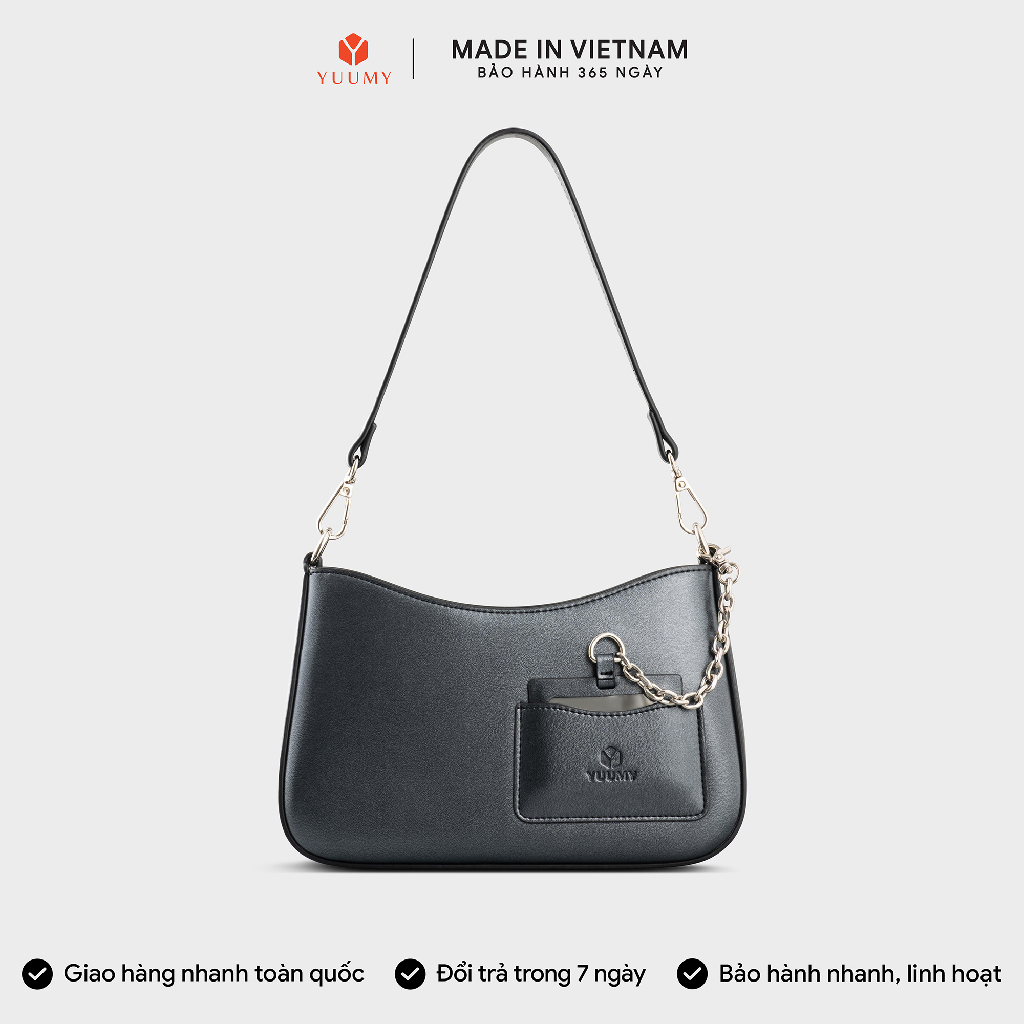 Túi Yuumy (Thời trang nữ kèm phụ kiện xinh xắn size 24 - Túi đeo chéo da Glossy YN295)