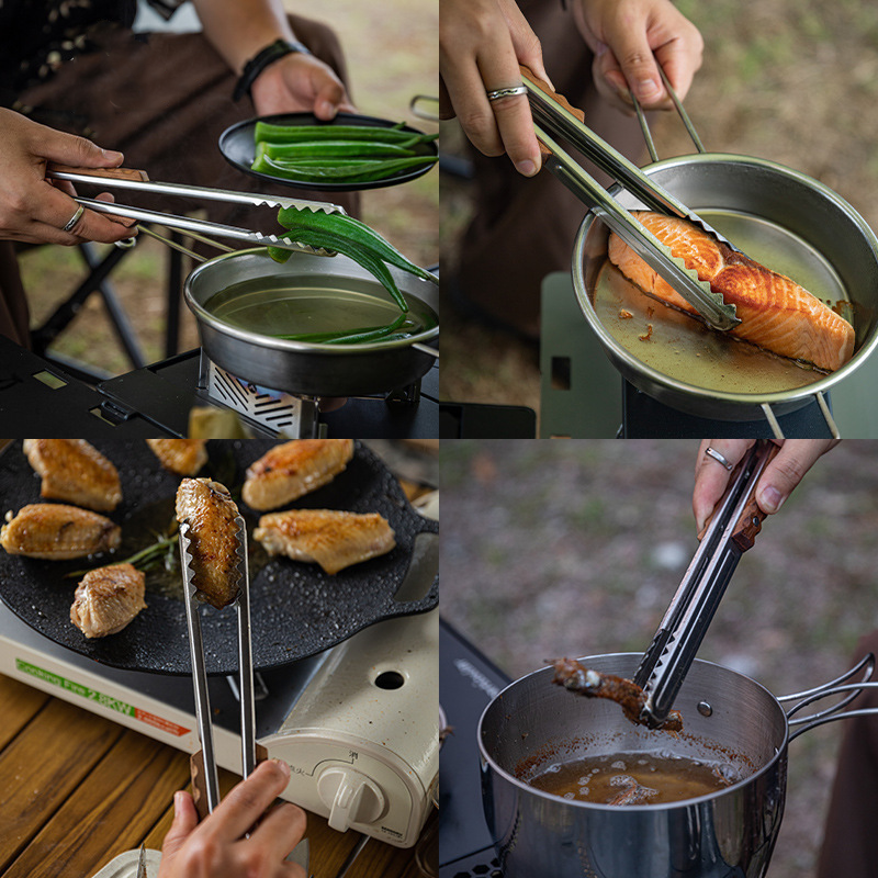 Kẹp thức ăn, kẹp đồ nướng cá sấu thép không gỉ Campingmoon MS-40