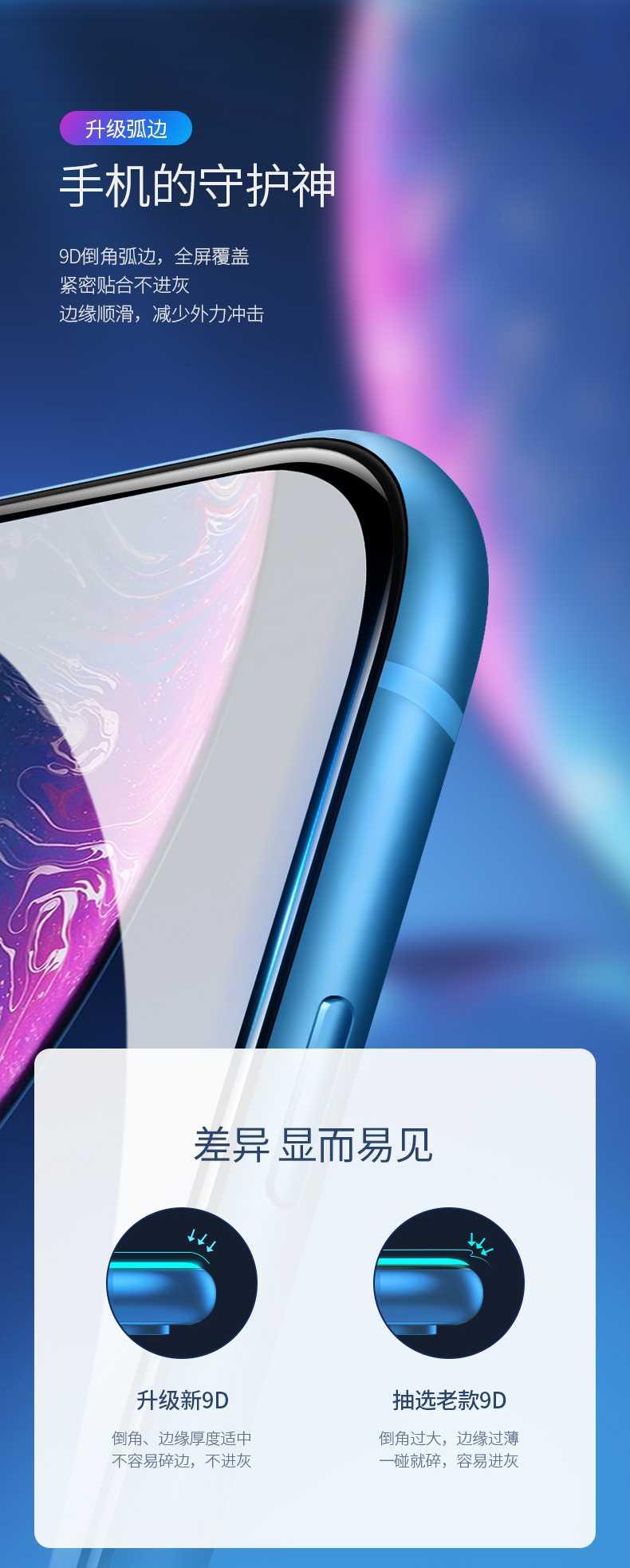 Ugreen UG60542SP116TK 2 miếng dán Iphone XR 6.1inch 3D Trong suốt 9D cường lực bảo vệ chống rơi - HÀNG CHÍNH HÃNG