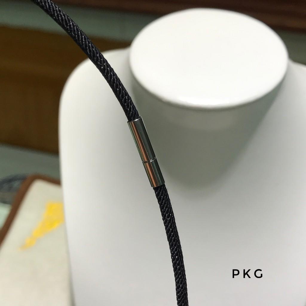Vòng cổ dây da móc khóa nam châm inox