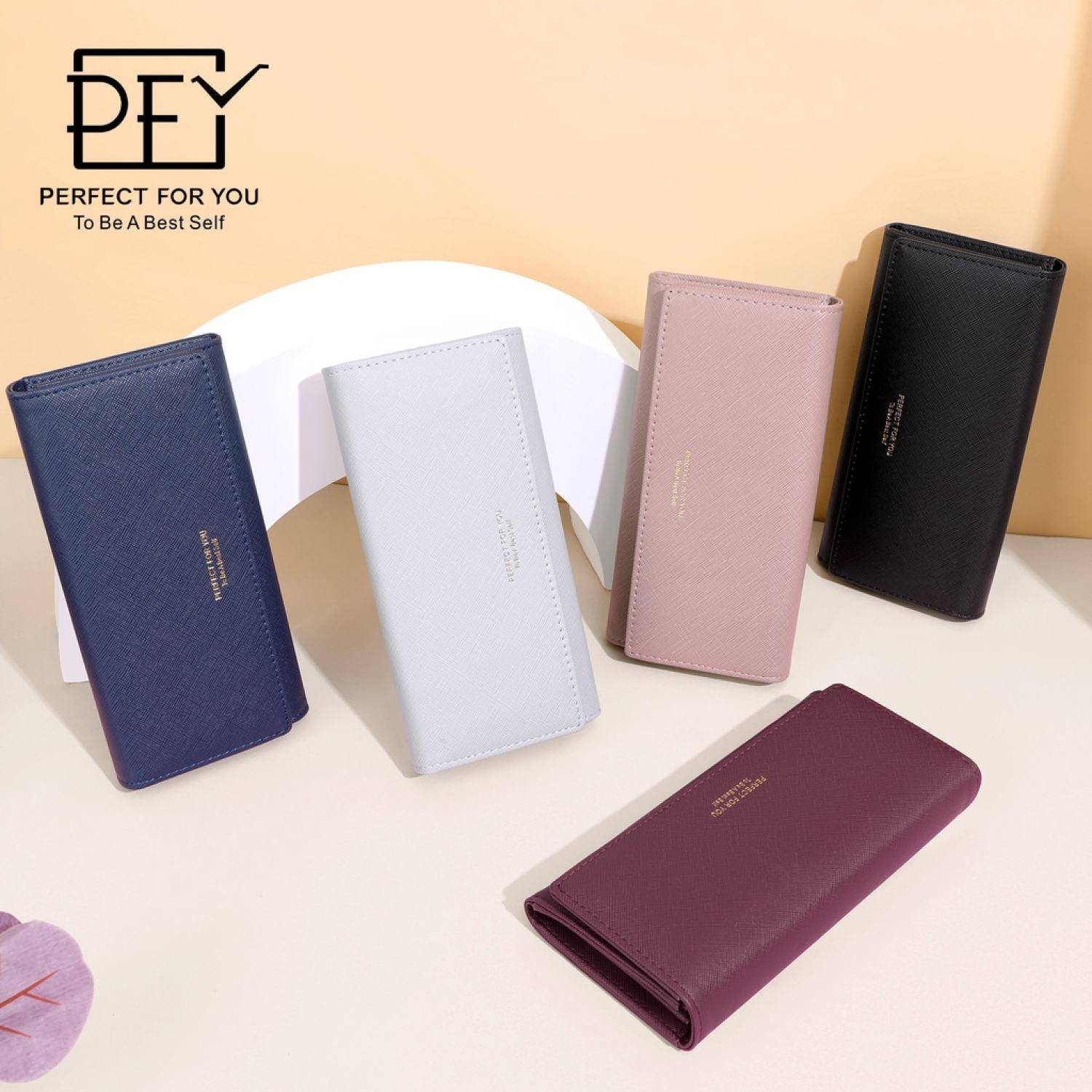 Ví nữ dài cầm tay chính hãng PERFECT FOR YOU đựng tiền điện thoại dự tiệc sang trọng da xước cao cấp cực đẹp PFY31 - Micocah