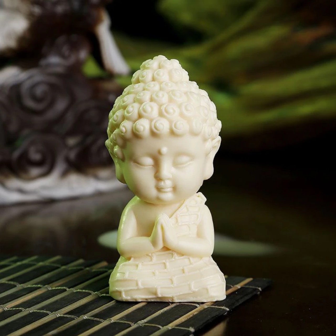 Tượng Phật Ngồi Đài Sen Cầu Bình An Phụ Kiện Ô Tô , Trang Trí Ban Thờ - Tượng Phong Thủy - Hàng CHính Hãng MINIIN