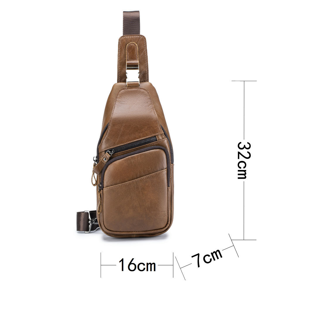 Túi đeo chéo nam DA BÒ THẬT – BEE GEE DCN9399