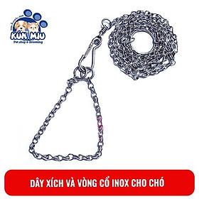 Dây xích và vòng cổ inox cho chó 