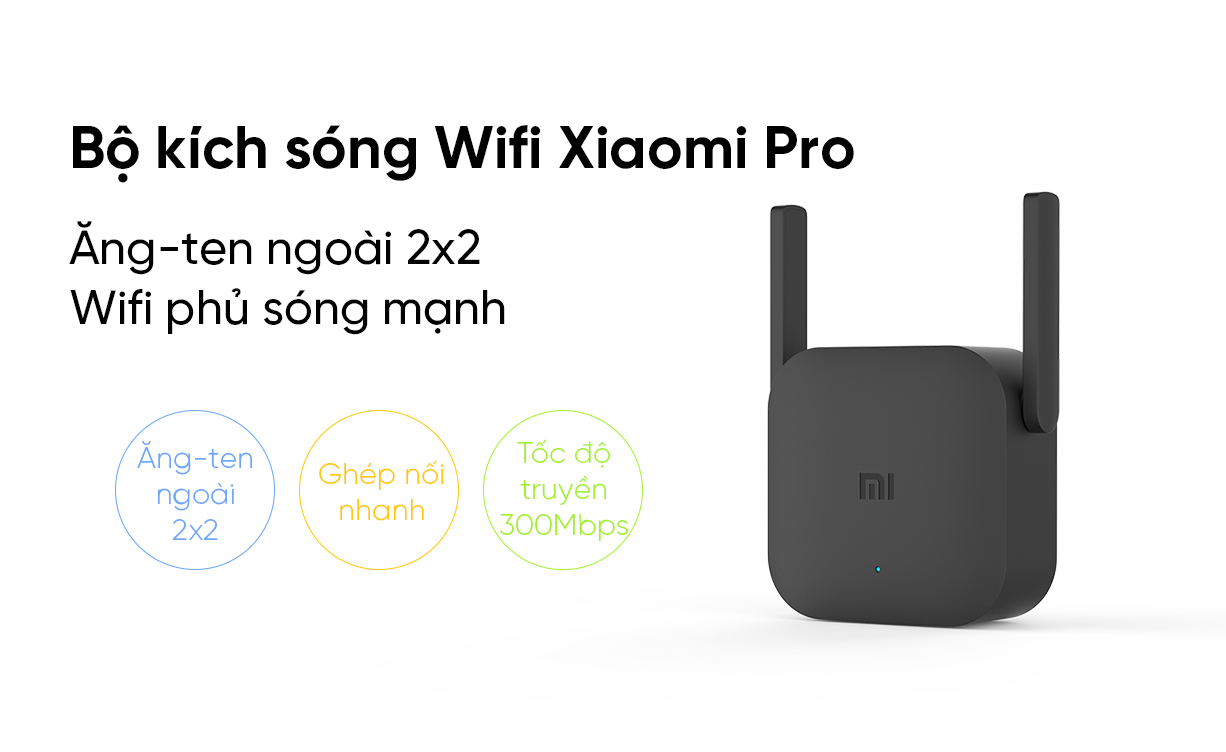 Bộ Kích Sóng Wifi Xiaomi Repeater Pro N300 - Hàng Nhập Khẩu