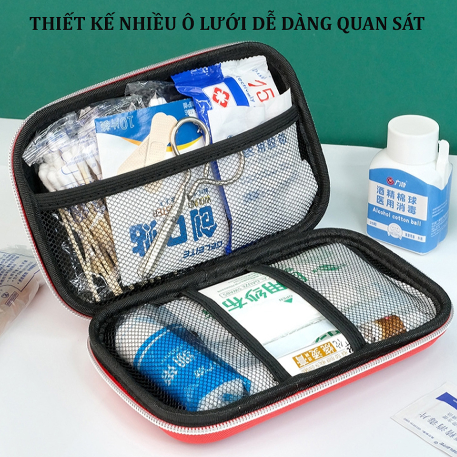 Hộp Đựng Y Tế Cho Gia Đình và Du Lịch Nhỏ Gọn Chống Nước và Chống Va Đập - Túi Đựng y tế /Thuốc Nhỏ Gọn