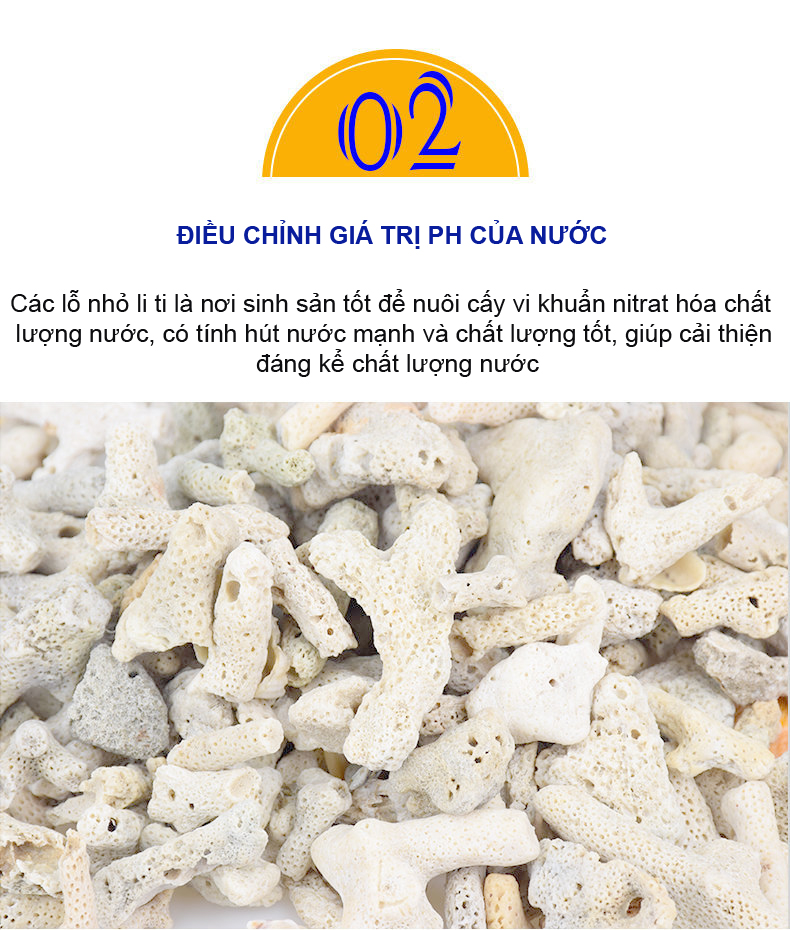 Bông Lọc + San Hô Vụn 1KG vật liệu lọc hồ cá, trang trí bể cá, hồ thủy sinh