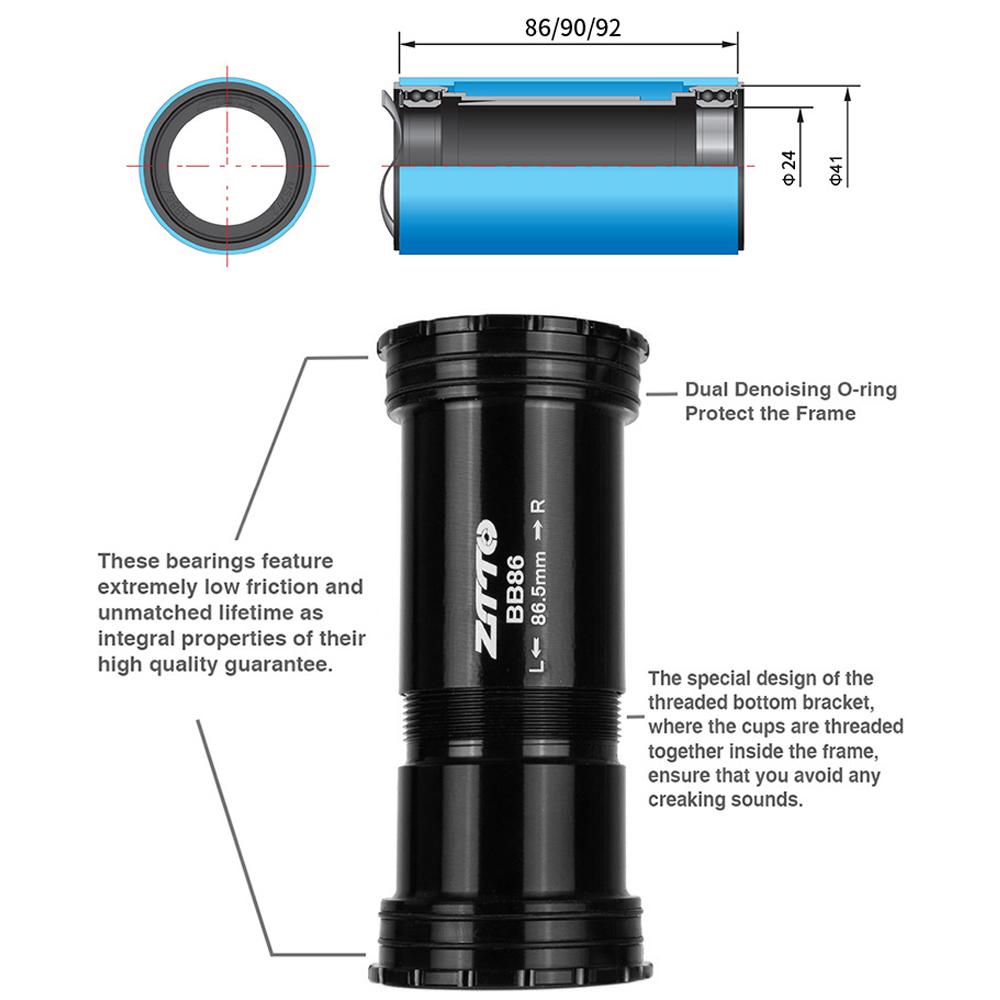 Khóa Trục-Giữa Xe Đạp Leo Núi Tương thích với BB86, BB90, BB92. bằng hợp kim nhôm, siêu mạnh và bền