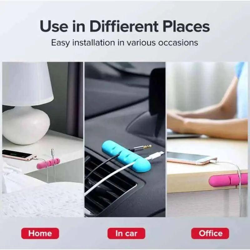 Ugreen UG50320LP114TK Màu Đen Gá đỡ kẹp dây sạc cao su 7 Khe - HÀNG CHÍNH HÃNG