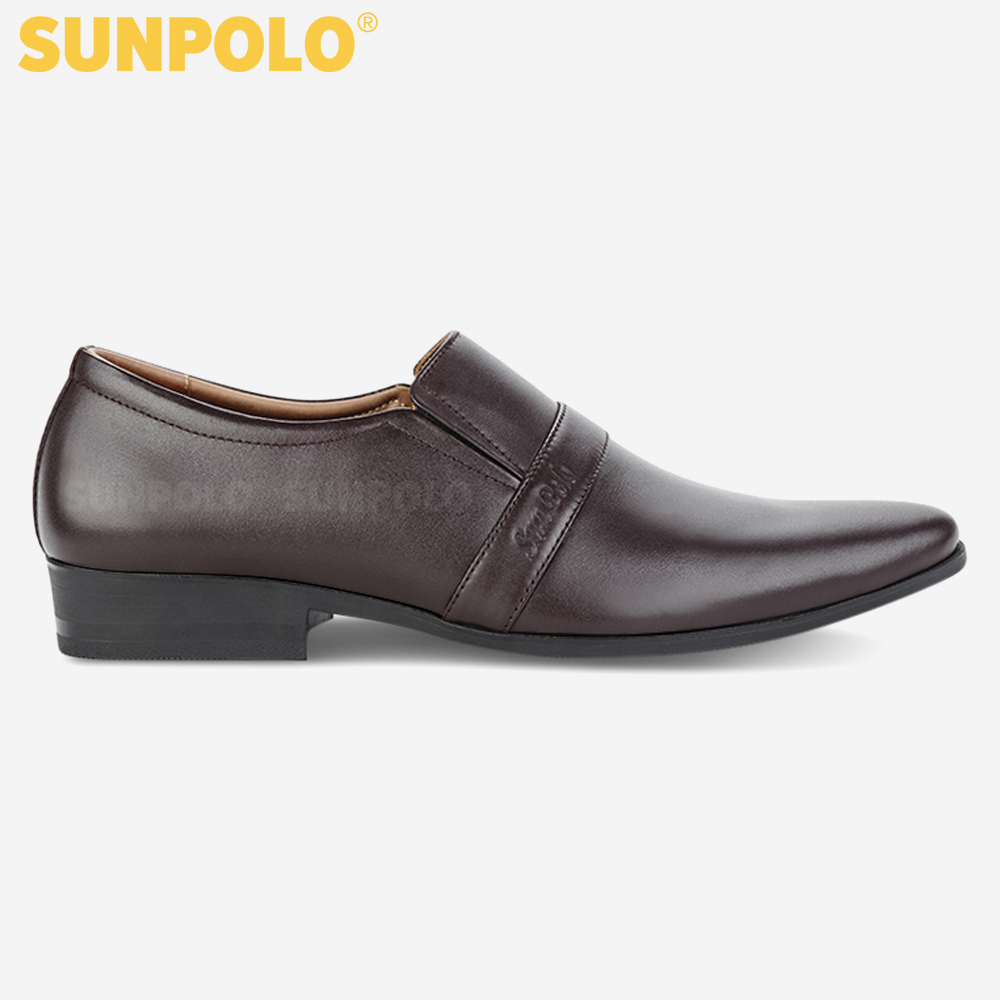 Giày tây nam da bò đế cao su mũi nhọn SUNPOLO TAY-07