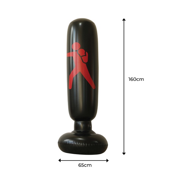 Trụ hơi đấm bốc tự cân bằng cao 160cm, chất liệu PVC, phù hợp an toàn cho trẻ em,gấp gọn dễ dàng