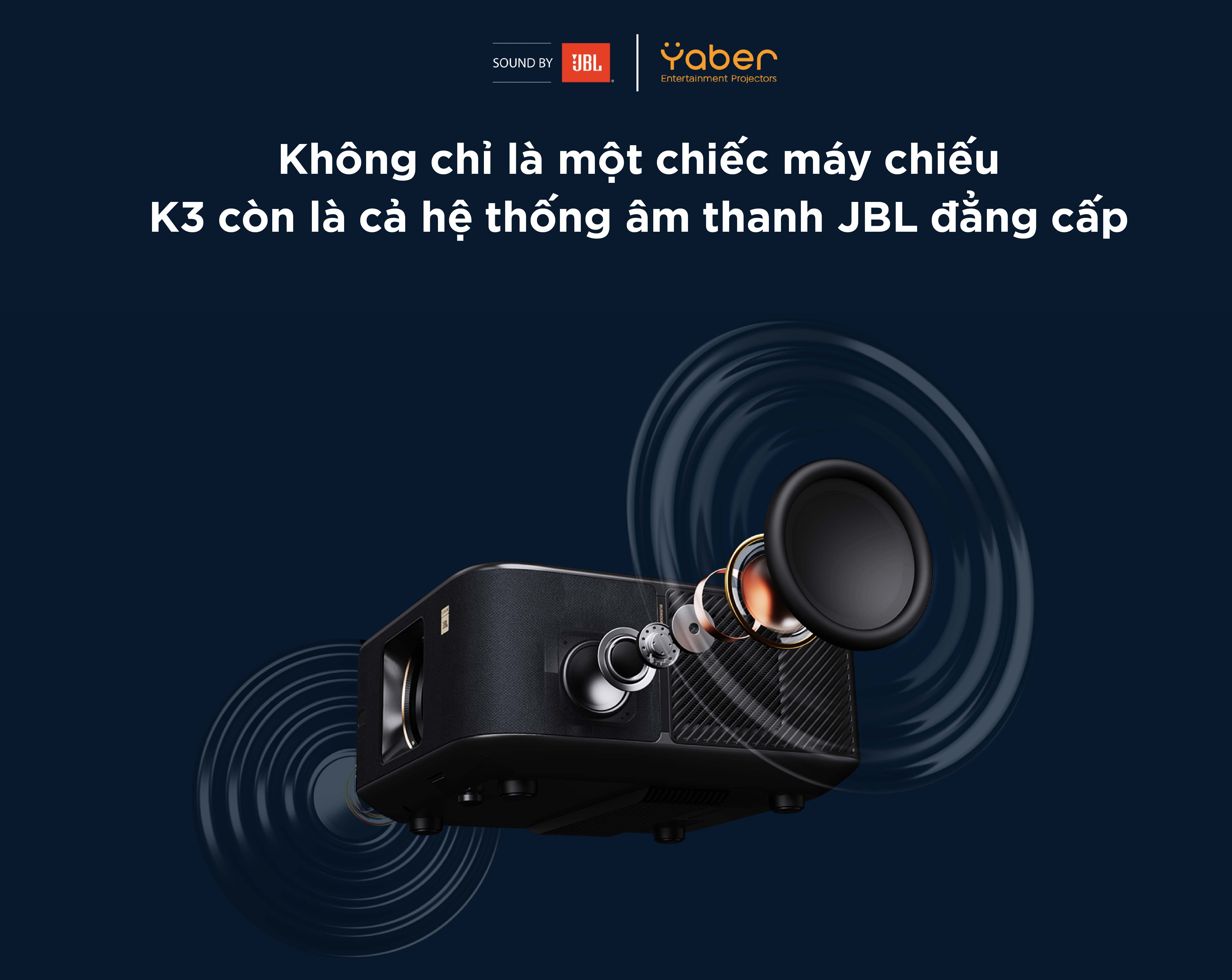 Máy chiếu thông minh Yaber K3 tích hợp loa JBL Android Tivi Netflix bản quyền Full-HD 4K- Hàng Chính Hãng - Thương hiệu Máy chiếu gia đình và văn phòng hàng đầu