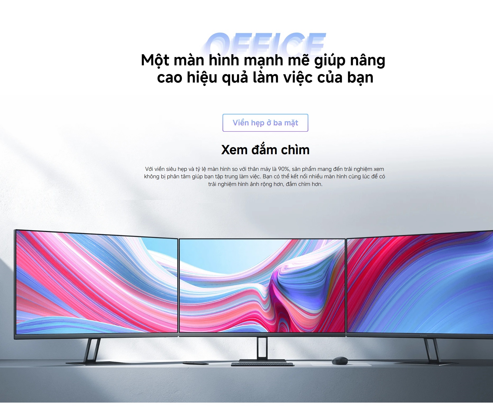 Màn Hình Máy Tính Xiaomi 2K Monitor A27Qi EU 27inch / LCD IPS / 100Hz / 2K / 6ms - Hàng Chính Hãng