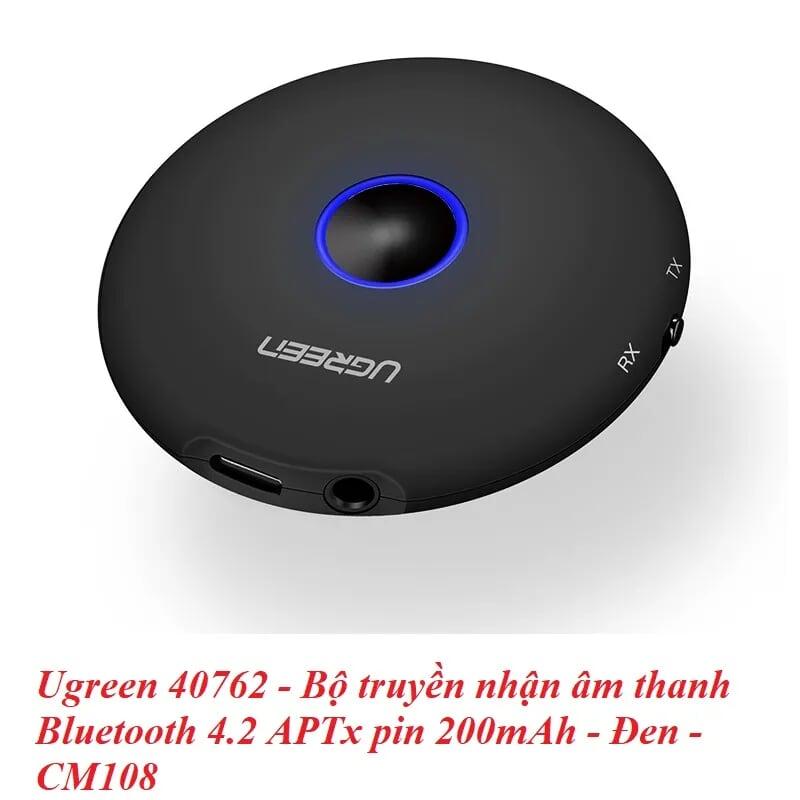 Ugreen UG40762CM108TK BT 4.2 màu Đen Bộ thu phát âm thanh Bluetooth hỗ trợ APTX - HÀNG CHÍNH HÃNG