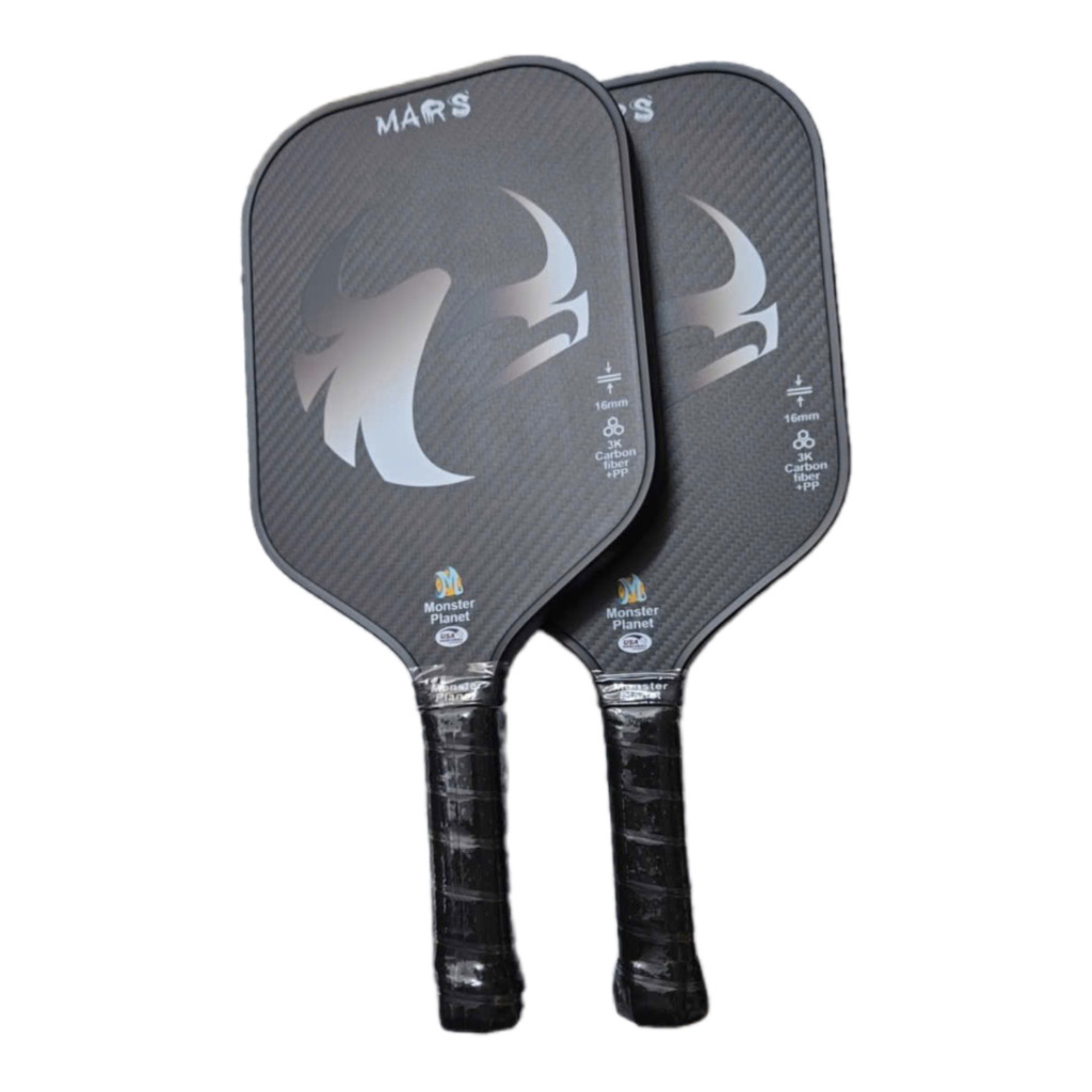 Fee ship 1 Vợt Pickleball Mars Chuyên Nghiệp USAPA Approved. Raw Carbon 3k- mặt vợt nhám, Carbon Đánh Bao Ngon Sport