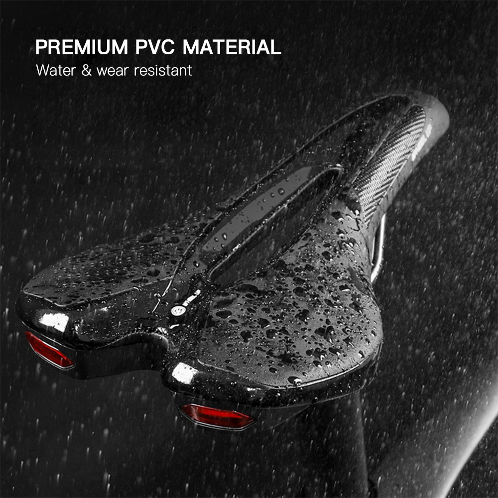 Yên xe đạp WHEEL UP mềm với sạc USB Đèn hậu cảnh báo, Đệm ghế thoáng khí cho Xe đạp đường trường MTB