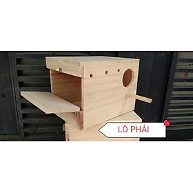 1 TỔ ĐẺ DÀNH CHO COCKATEIL, NGỰC HỒNG, GREENCHECK (GỖ THÔNG NGUYÊN KHỐI CAO CẤP)
