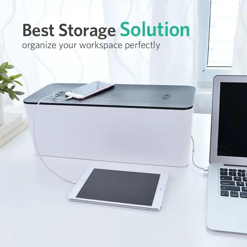 Ugreen UG30398LP110TK Size L 43x18x16CM Màu Trắng Hộp đựng ổ cắm điện tiện lợi - HÀNG CHÍNH HÃNG