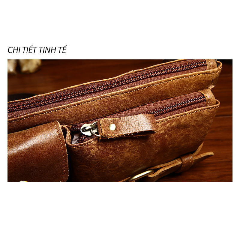 Túi đeo chéo nam DA BÒ THẬT phong cách mới - BEE GEE DCN9239