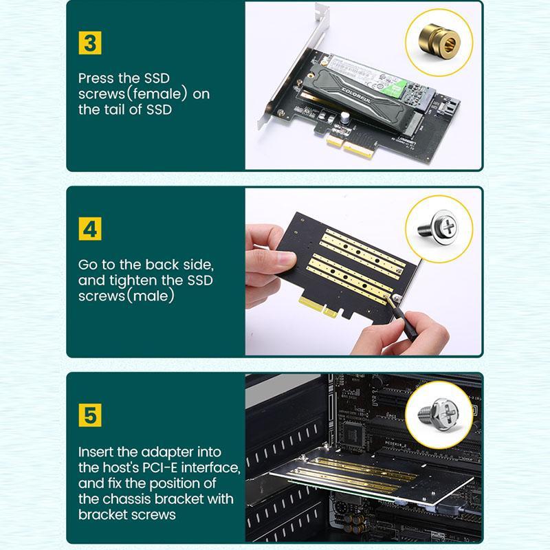 Ugreen UG70504cm302TK Card chuyển Pci-e sang M.2 NVME - M.2 SATA ( NGFF ) - HÀNG CHÍNH HÃNG
