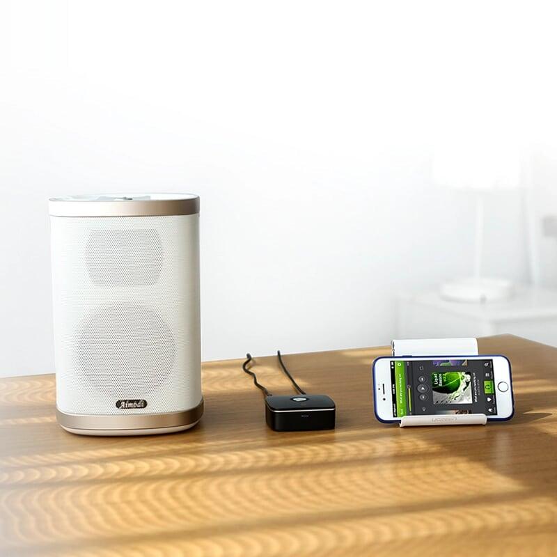Ugreen UG40759CM106TK BT 5.0 màu Đen Bộ nhận âm thanh Bluetooth chuẩn Bông sen hỗ trợ APTX - HÀNG CHÍNH HÃNG