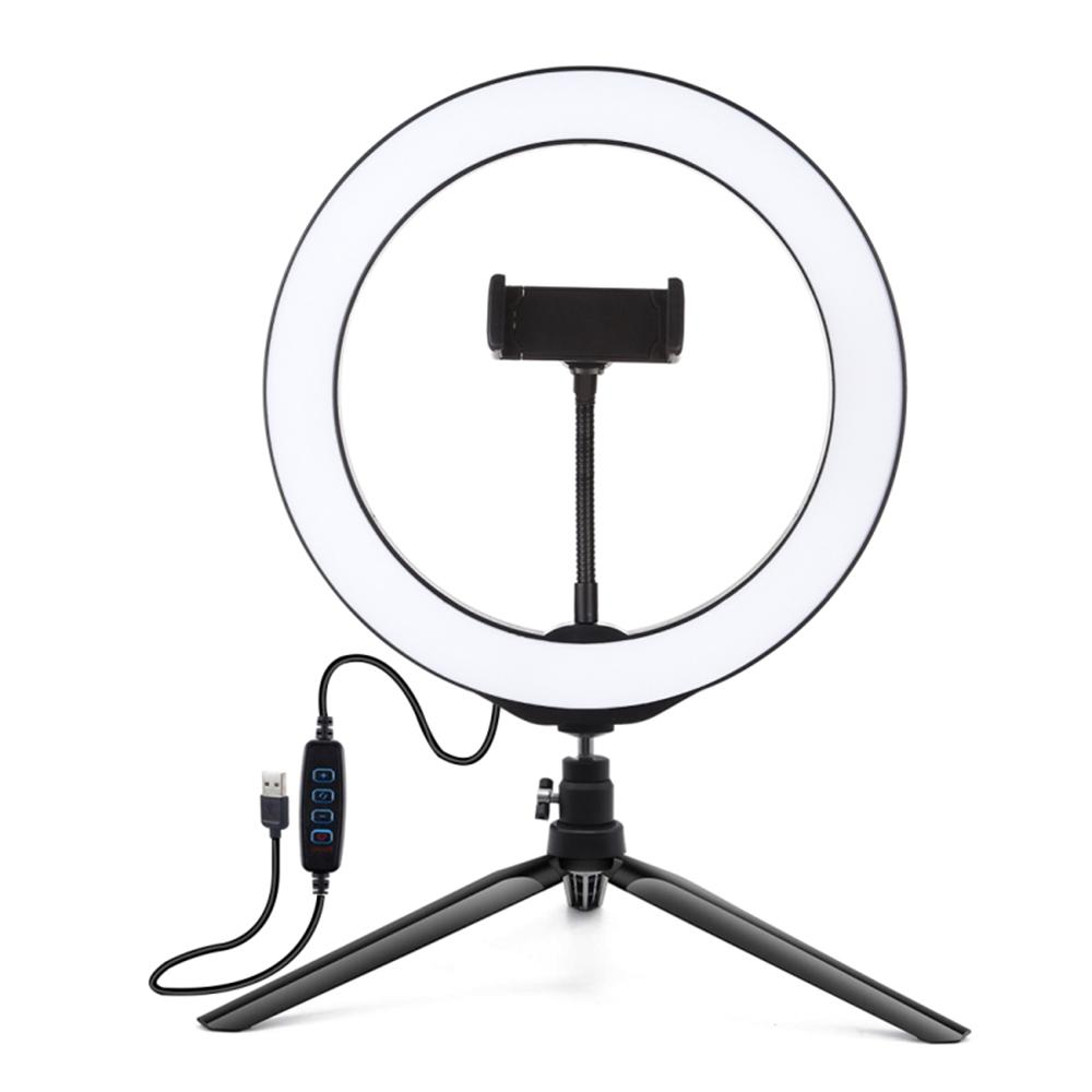 Đèn livestream hình tròn Puluz 10,2 inch 80 bóng ánh sáng với sạc USB thay đổi 3 màu