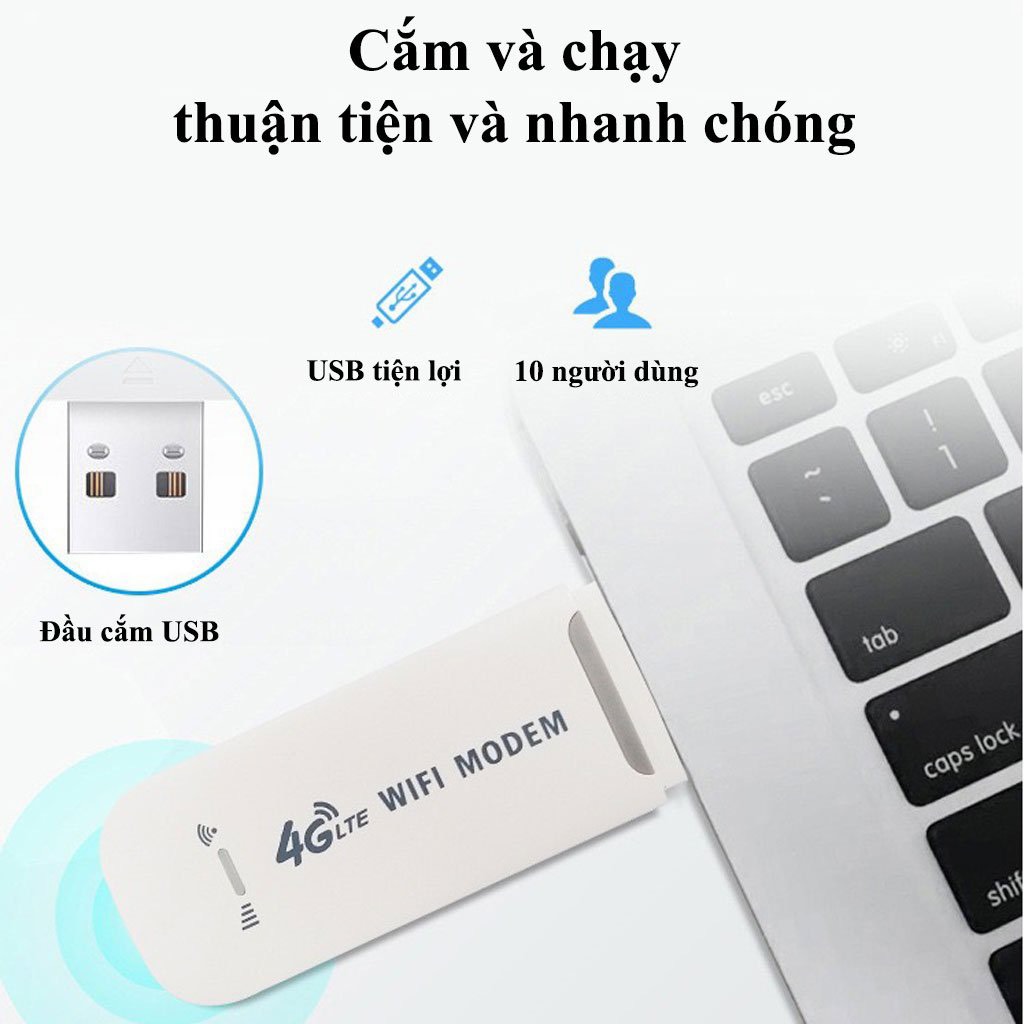 Usb phát sóng wifi từ sim 4G USB Modem, Bộ phát Wifi từ Sim 4G, Dcom phát wifi tốc độ cao, phủ sóng rộng - Hàng chính hãng / Hàng nhập khẩu