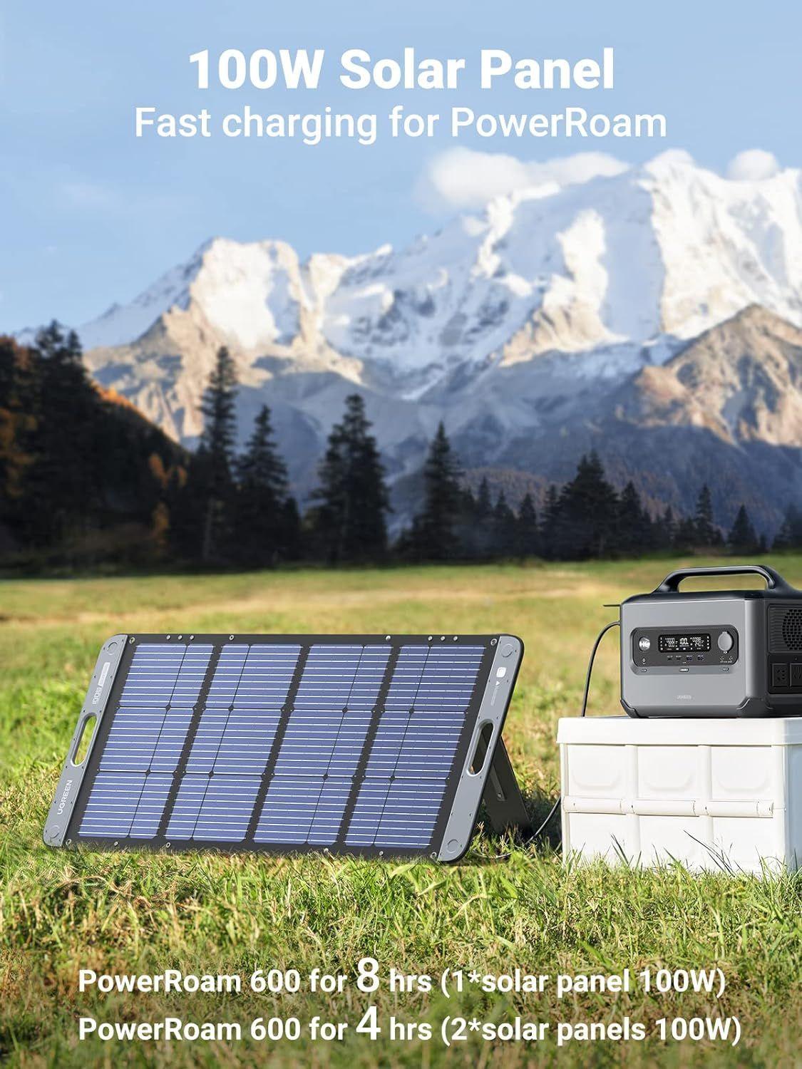 Ugreen UG15113SC100TK 100W chuẩn cắm kết nối Type XT60 Tấm panel năng lượng mặt trời có thể xếp gọn dùng cho trạm sạc 600w 1200w 2200w Gs600 gs1200 - HÀNG CHÍNH HÃNG