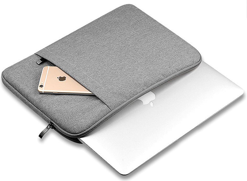 Túi đựng Macbook Air, Pro cao cấp 13.3 inch Chống Sốc 2 Ngăn (ghi xám) - Hàng Chính Hãng