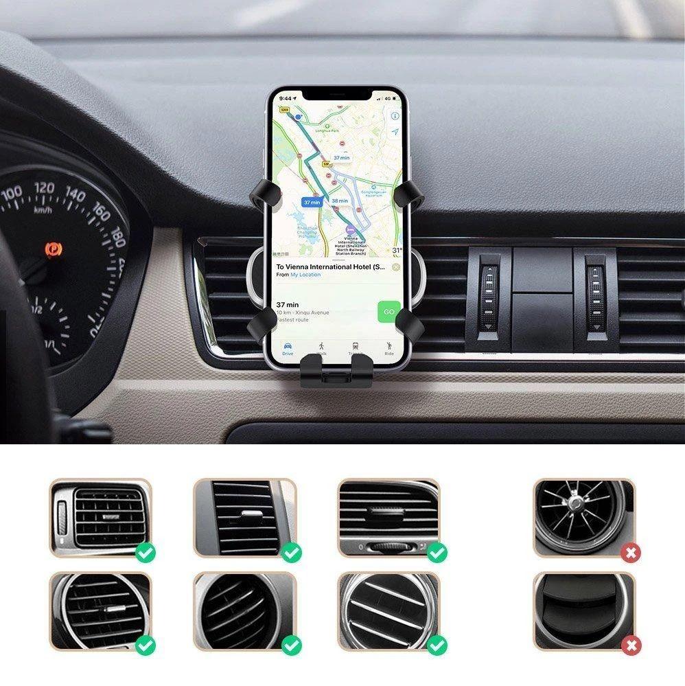 Ugreen UG80539LP228TK xoay 360 độ 4.7 đến 7 inch kẹp điện thoại màu đen gắn khe gió đa chiều - HÀNG CHÍNH HÃNG