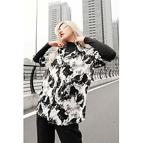 Áo somi tay ngắn mực loang