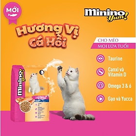 Hạt Thức Ăn Cho Mèo Minino Yum Vị Hải Sản, Cá Hồi Và Mực
