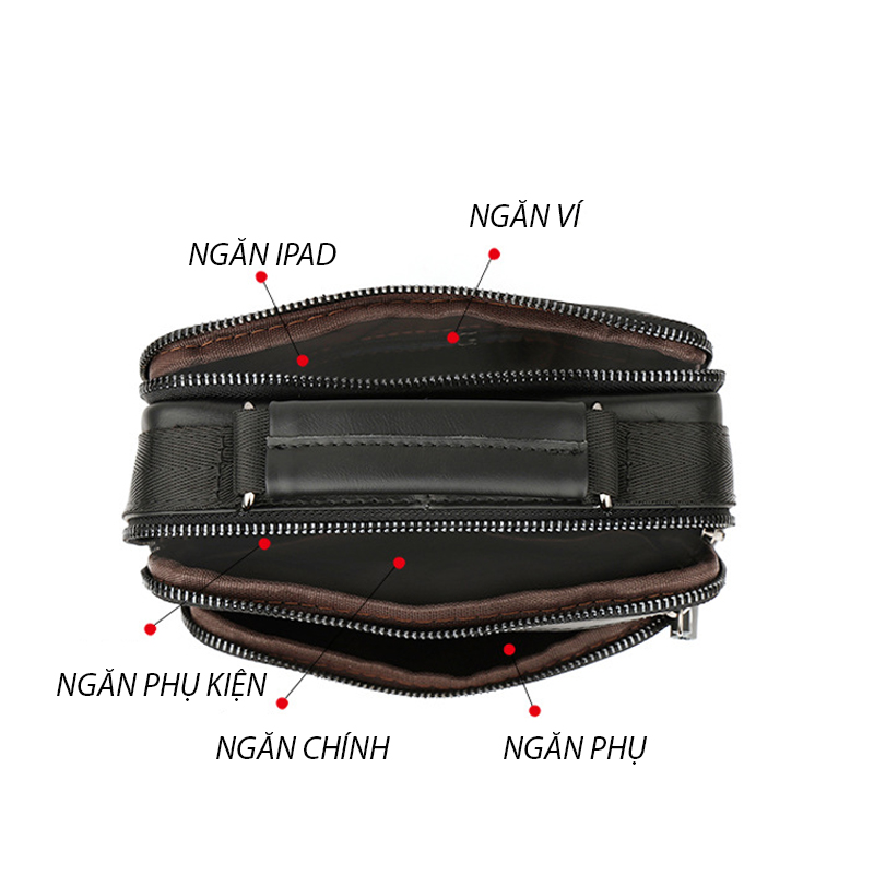 Túi đeo chéo nam DA BÒ THẬT phong cách mới - BEE GEE DCN9240