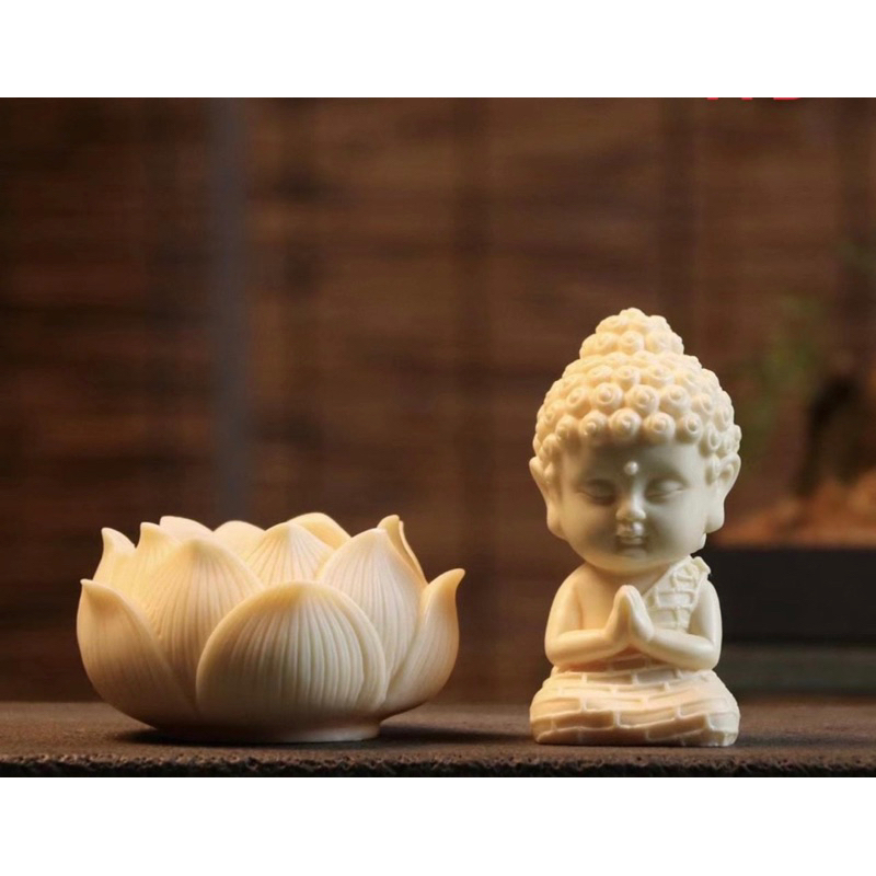 Tượng Phật Ngồi Đài Sen Cầu Bình An Phụ Kiện Ô Tô , Trang Trí Ban Thờ - Tượng Phong Thủy - Hàng CHính Hãng MINIIN