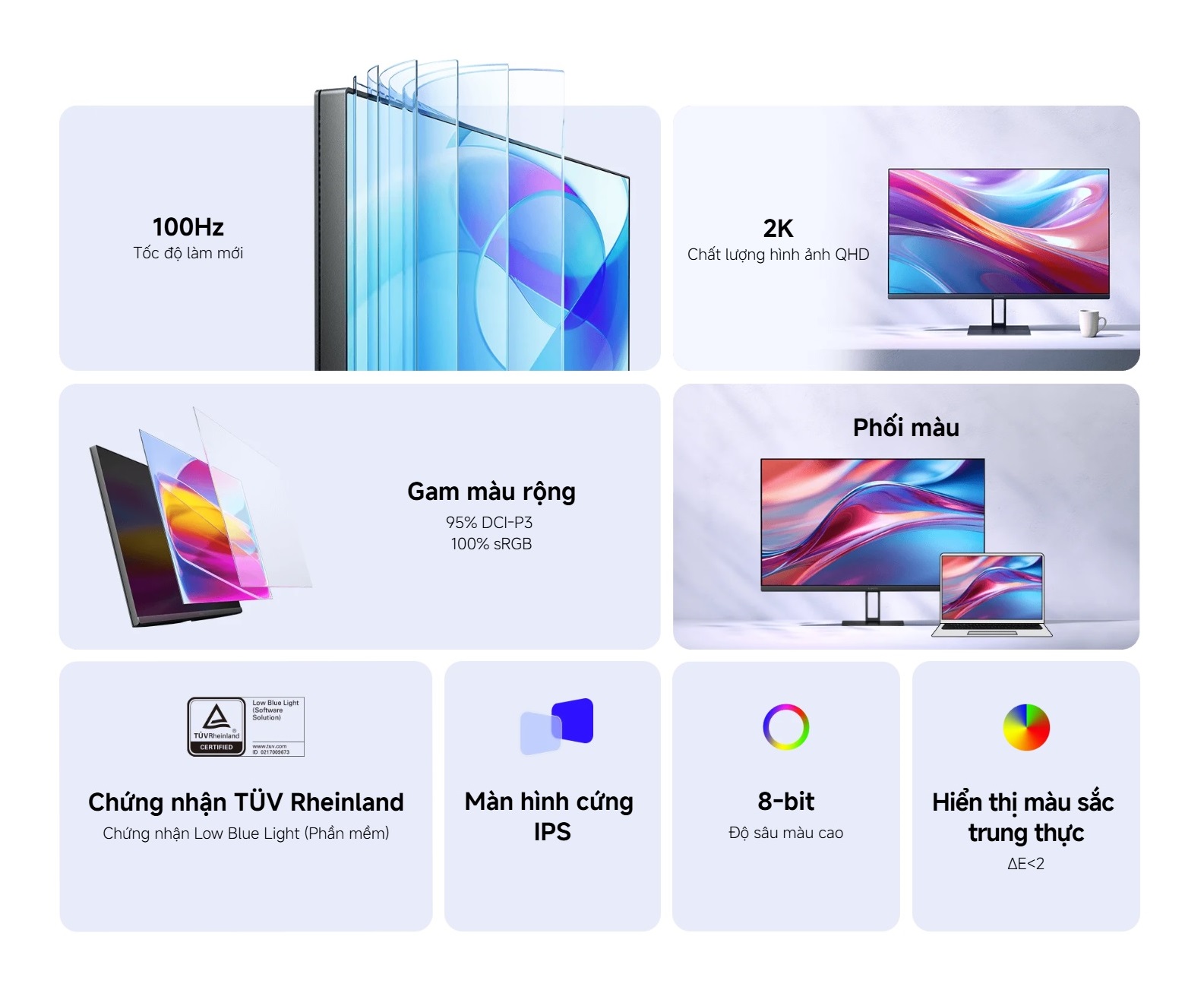 Màn Hình Máy Tính Xiaomi 2K Monitor A27Qi EU 27inch / LCD IPS / 100Hz / 2K / 6ms - Hàng Chính Hãng