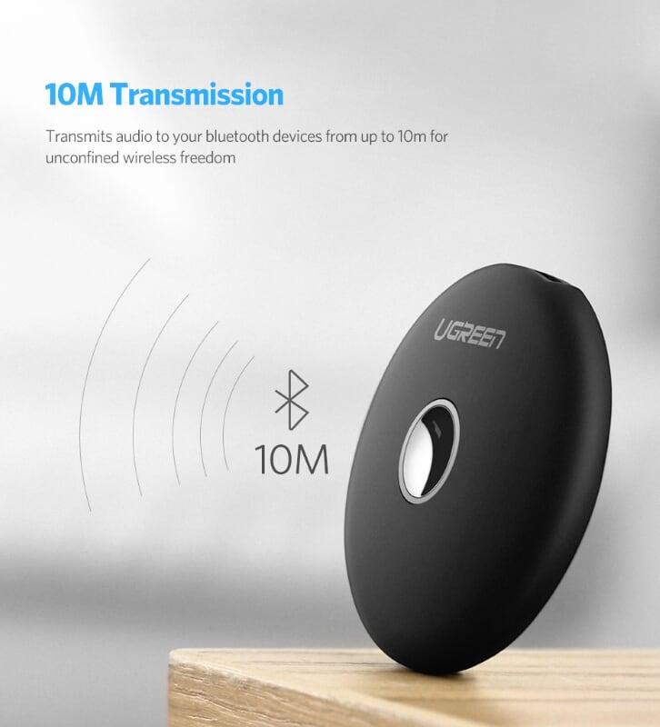 Ugreen UG40762CM108TK BT 4.2 màu Đen Bộ thu phát âm thanh Bluetooth hỗ trợ APTX - HÀNG CHÍNH HÃNG