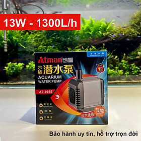 Máy bơm nước Atman AT 305S 13W 1200L/Hr cho hồ cá cảnh mini siêu bền, Bảo hành uy tín