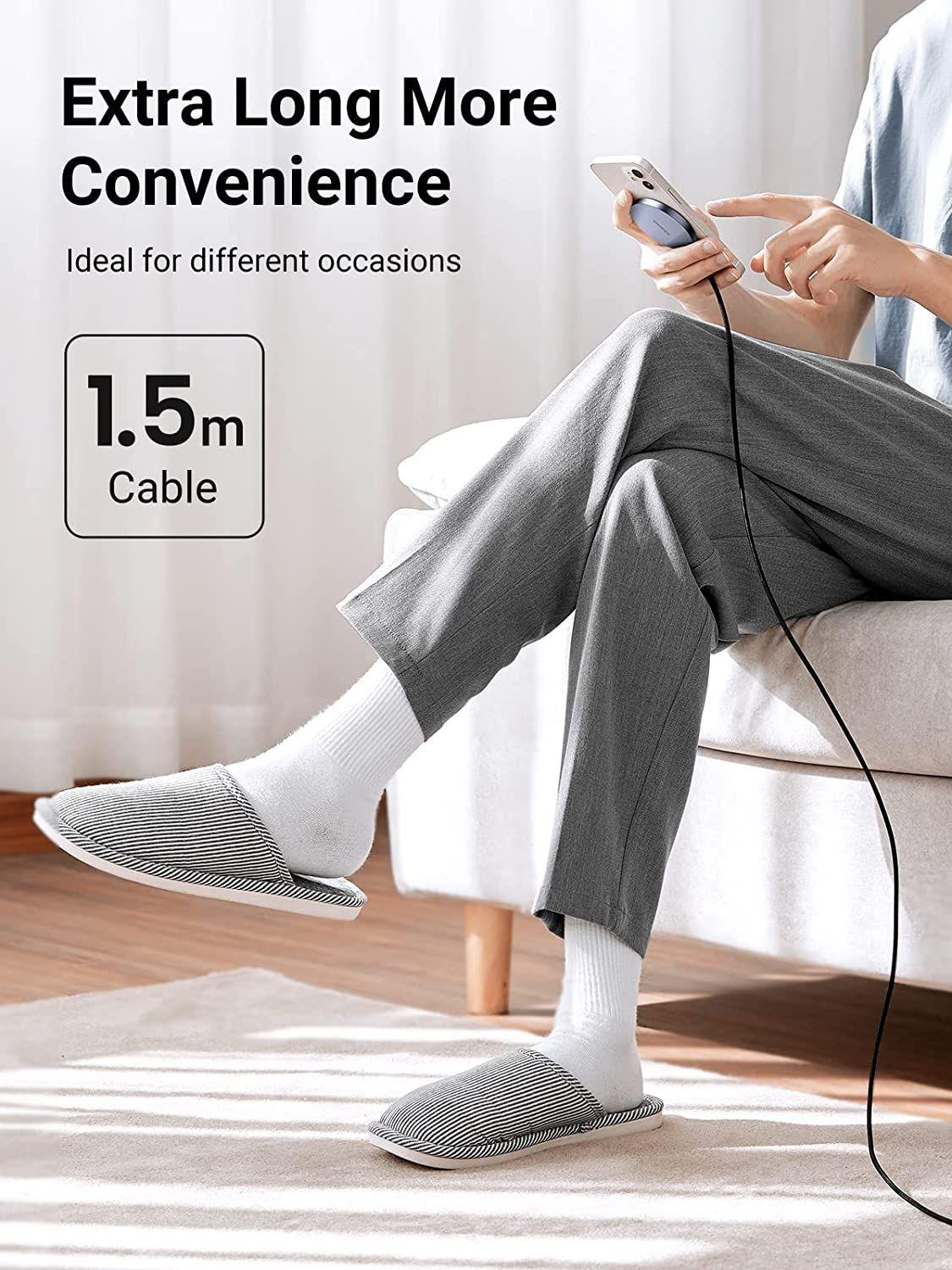 Ugreen UG30233CD245TK 15W Màu Xám Bộ sạc không dây chuẩn cổng nghệ sạc Qi chuẩn cắm USB-C - HÀNG CHÍNH HÃNG