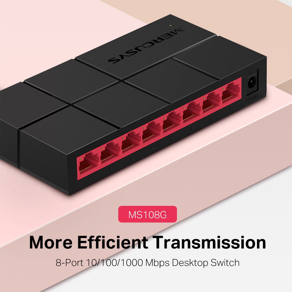Bộ Chia Mạng Mercusys MS108G 8 Cổng 10/100/1000 Mbps - Hàng Chính Hãng